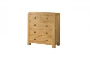 DAV029 Oak 2 Over 3 chest bury st edmunds Medium waxed oak with chunky square legs and rounded edges