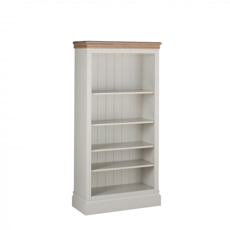 Lundy Painted 5ft Bookcase solid chunky moulded oak top, painted deep chunky moulded plinth various colours available LK30