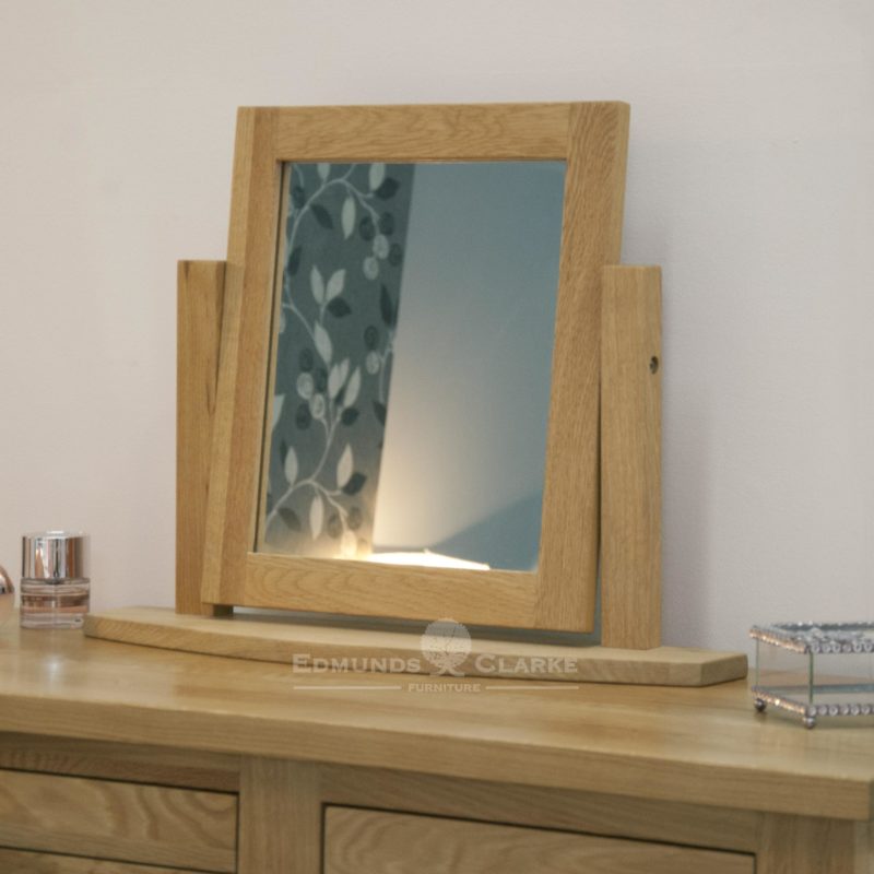 bury solid oak dressing table mirror. on swing stand. matches most of our ranges