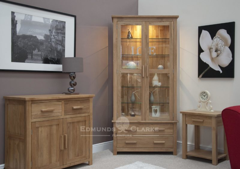 Bury Oak Glazed Display Cabinet (8)