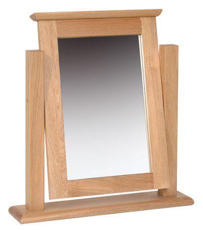 Norwich Oak Single Dressing Table Mirror. Shaker style with clean lines on a swing stand NNM05