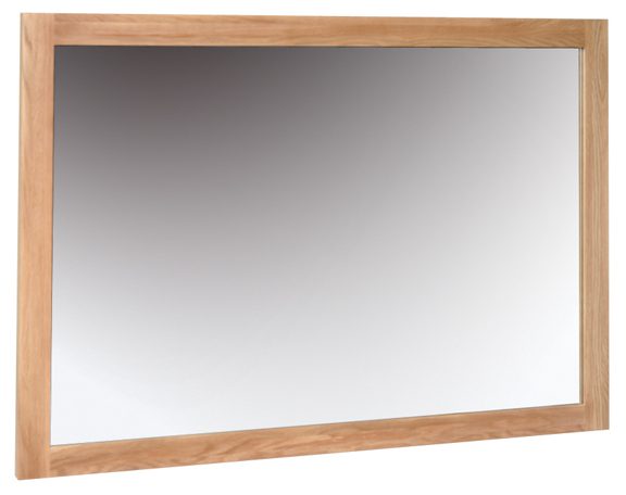 Norwich Oak Wall Mirror 130cm x 90cm. Shaker style clean lines. square oak frame. NNM30