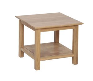 Norwich oak small Coffee Table 53cm. contemporary shaker style straight lines and shaped edges on tops. handy shelf at the bottom NNT16