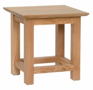 Norwich Oak Side Table. contemporary shaker style straight lines and shaped edges on tops. NNT35