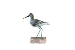 Archipelago Sandpiper Straight Wood Carving D205 Sitting on a block, hand painted and carved. fair trade