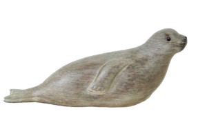Archipelago Seal Head-Up Wood Carving D279 relaxing seal with its head up. Fair trade