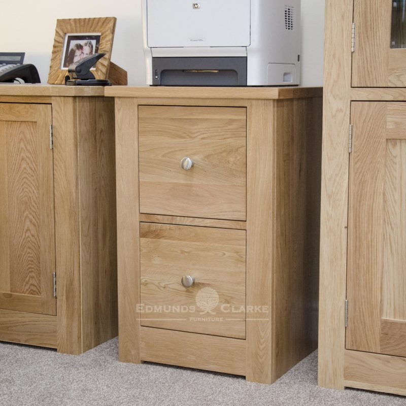 solid oak two drawer filing cabinet