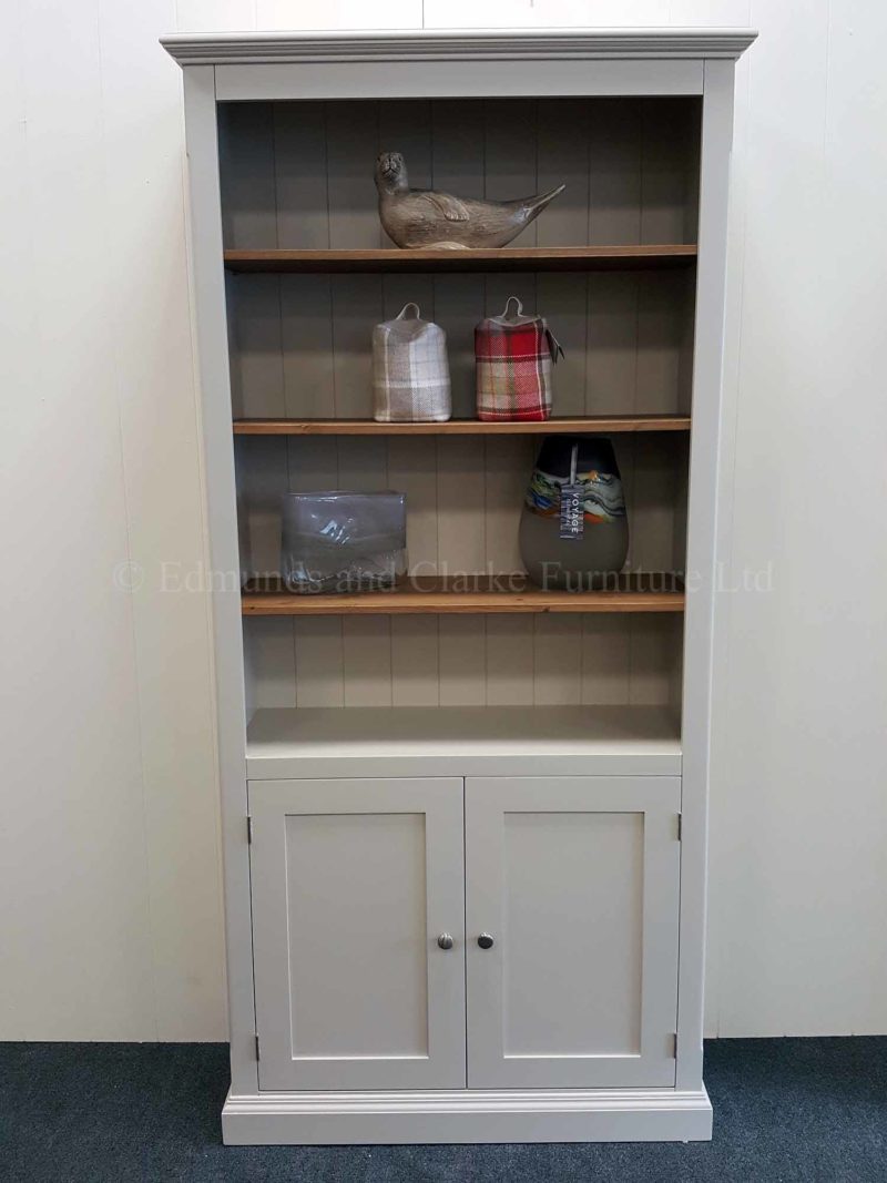 Edmunds Painted Bookcase With Cupboard. image shown painted with pine shelves