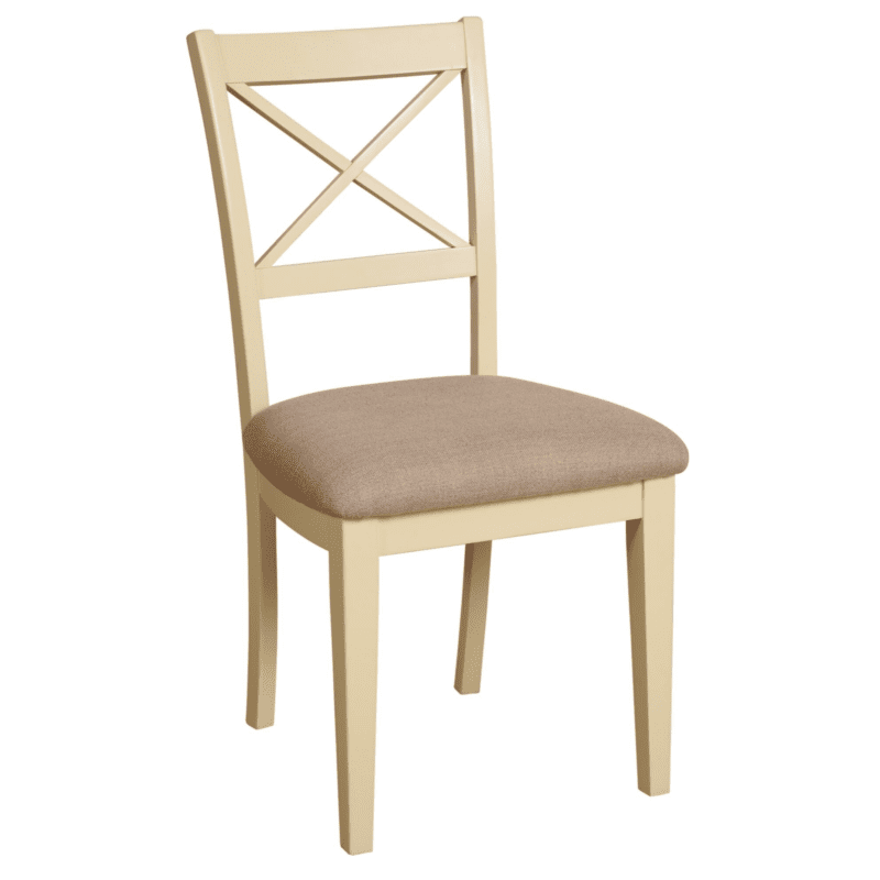 LH08 Lundy painted slat back chairs with padded seat