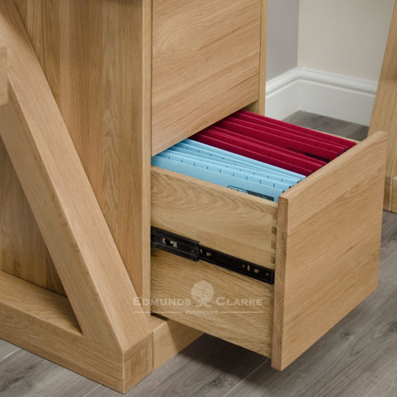 ZFC Z designer solid oak 2 drawer filing cabinet, drawers on metal runners ZFC