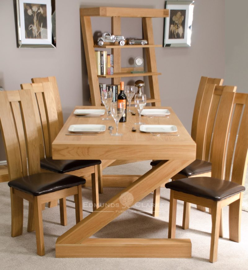 Z designer solid oak large dining table 6 x 3 Z6X3T