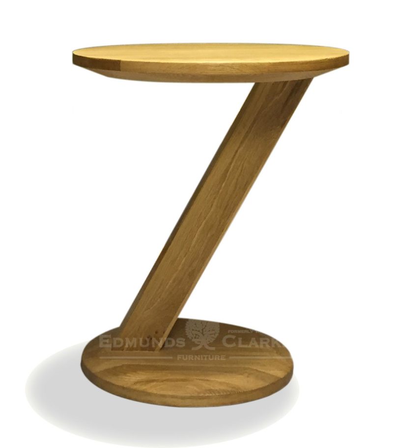 Z designer solid oak Z shape round lamp table stylish design ZMODLT