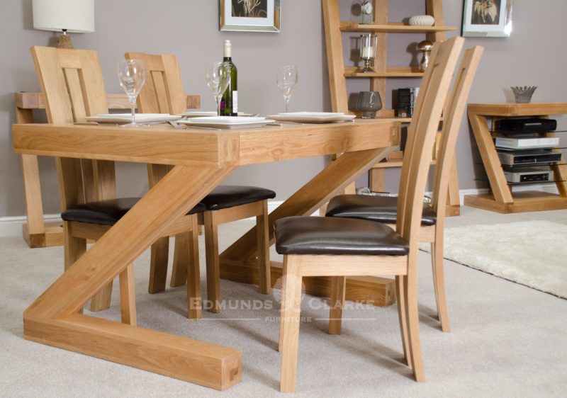 Z solid oak small dining table Z shape design Z4x3T