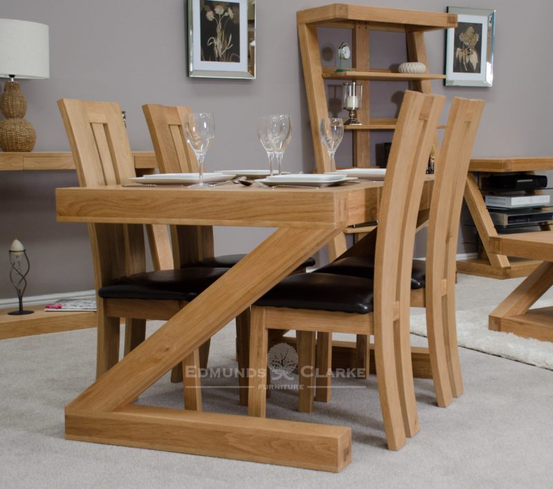 Z shape solid oak small dining table Z4x3T