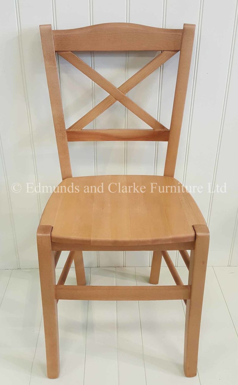 Cross back dining chair made from beech