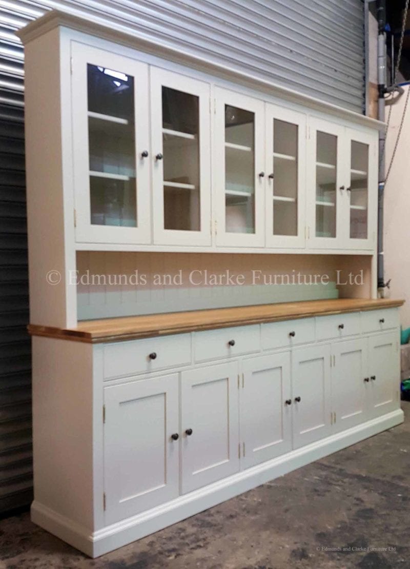 Huge wide 9ft painted glazed dresser choose your paint colour and oak top