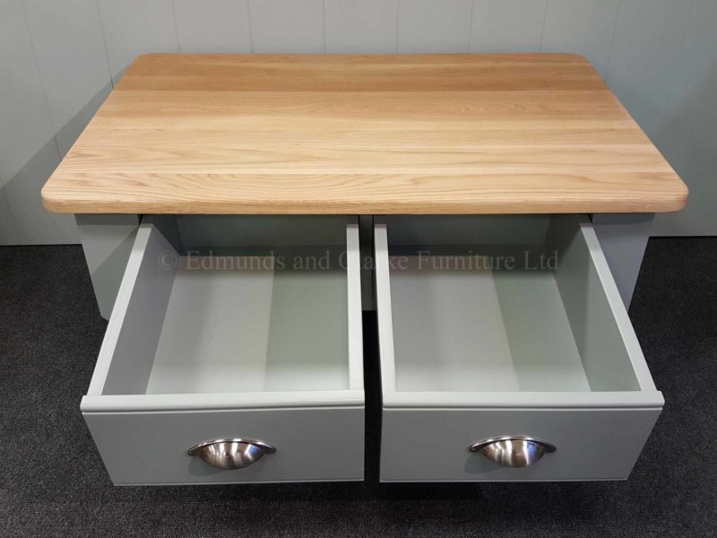 Edmunds 2 drawer coffee table with two deep drawers