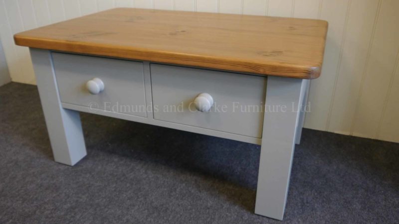Edmunds square leg coffee table painted with choice of tops