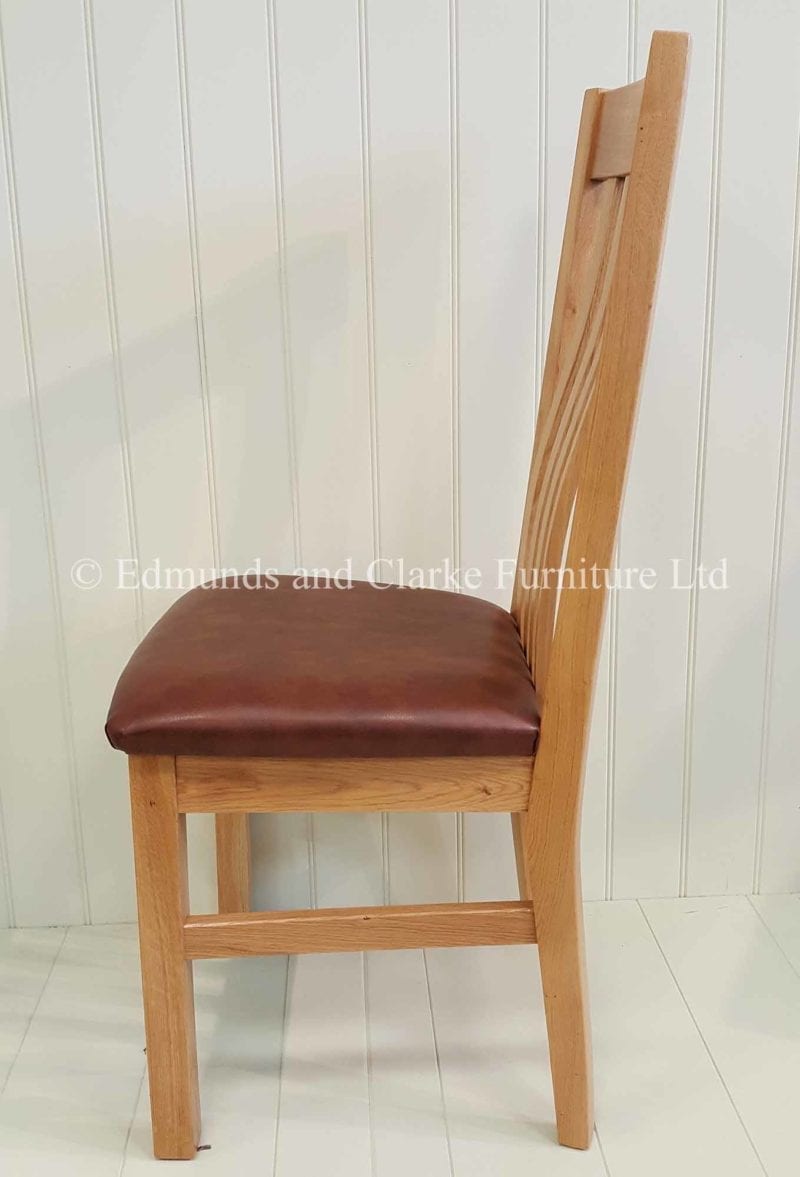 Harrington oak dining chair with leather pad