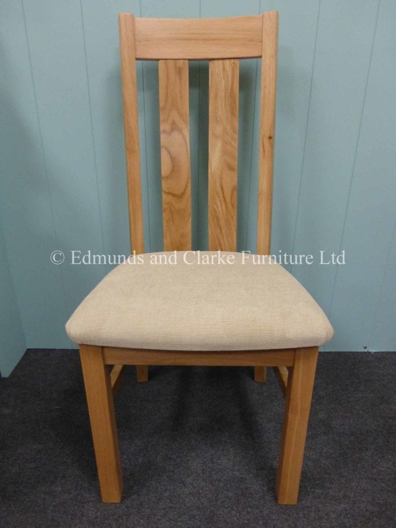 Harris oak dining chair two wide slats in back rest