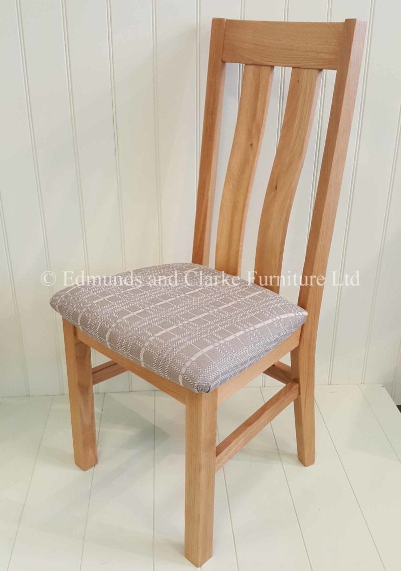 Harris oak dining chair two wide slats in back rest