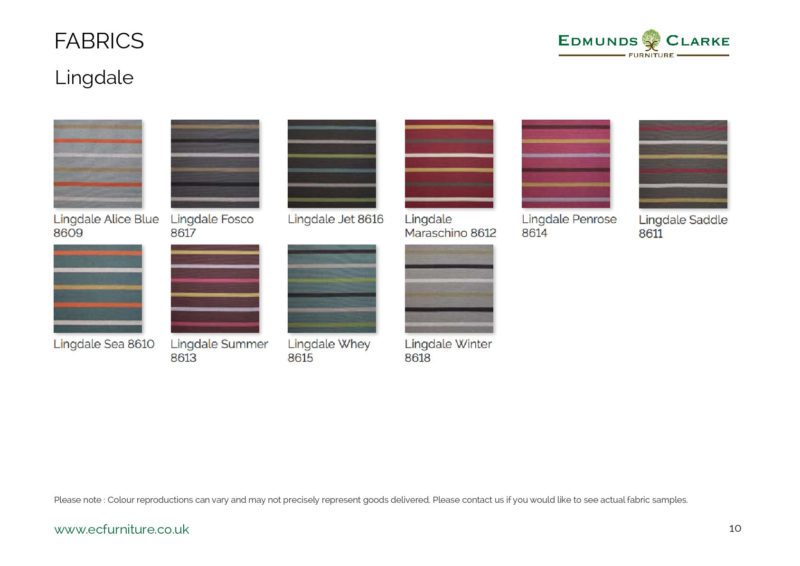 Lingdale fabric swatches for our Edmunds dining chairs