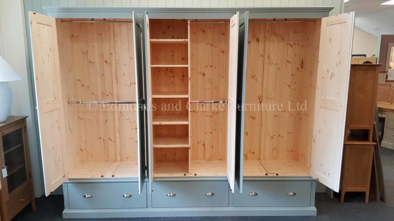 Bespoke made to measure wardrobe 6 doors with 3 large deep drawers below