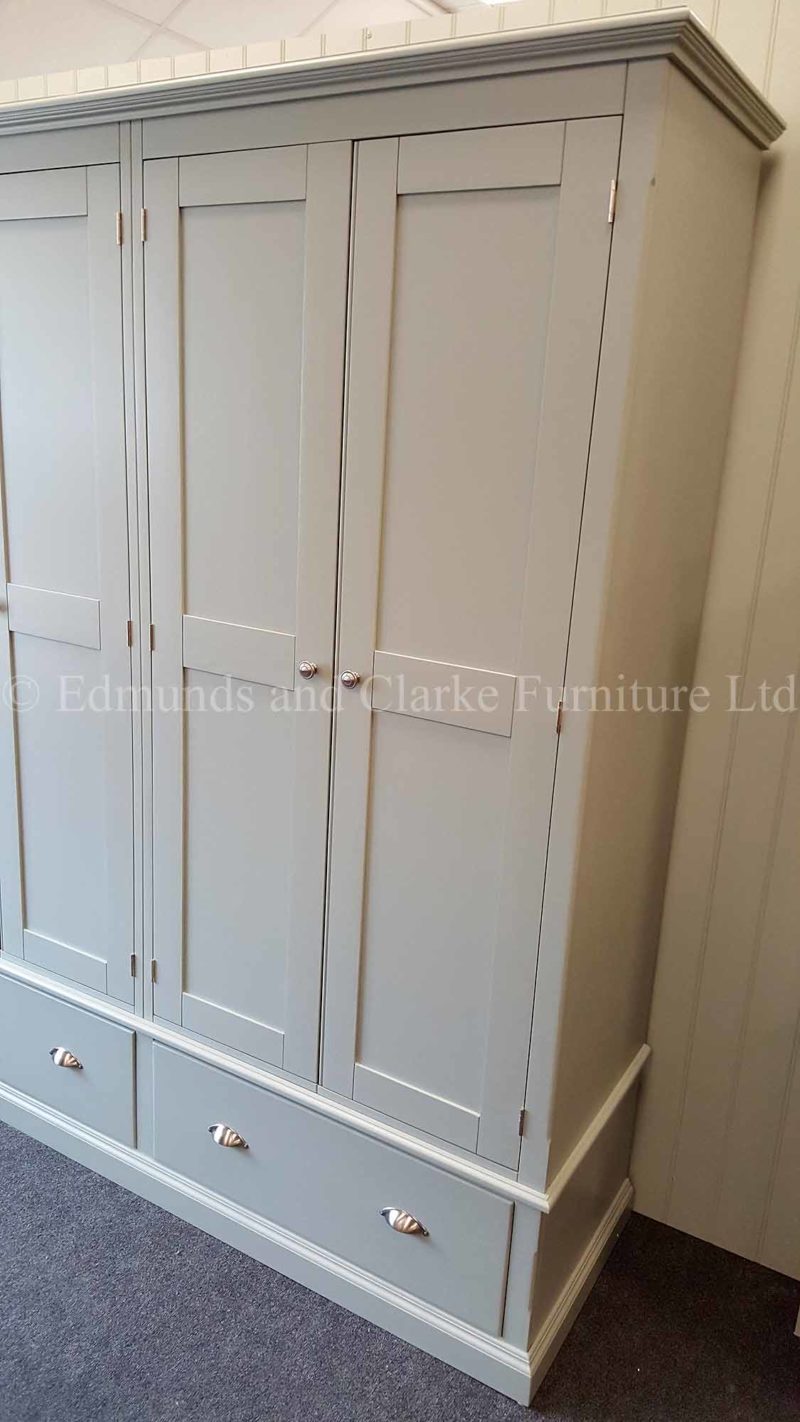 Large made to measure painted wardrobe 6 doors and 3 drawers