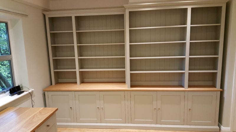 Bespoke Library Bookcase. made of a customer's office . matching desk and filing cabinet