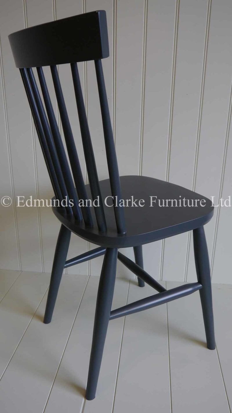Nordic dining chair painted dark blue