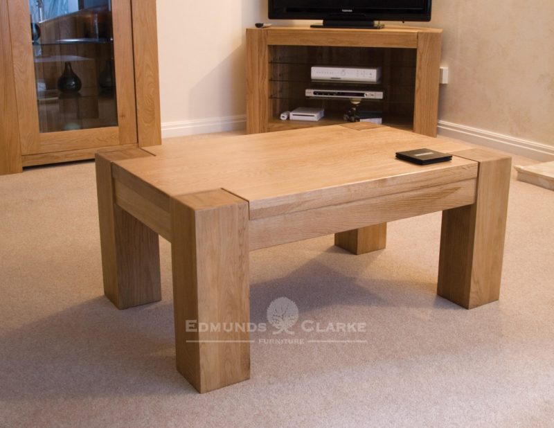 Newmarket 3' x 2' coffee table chunky solid oak