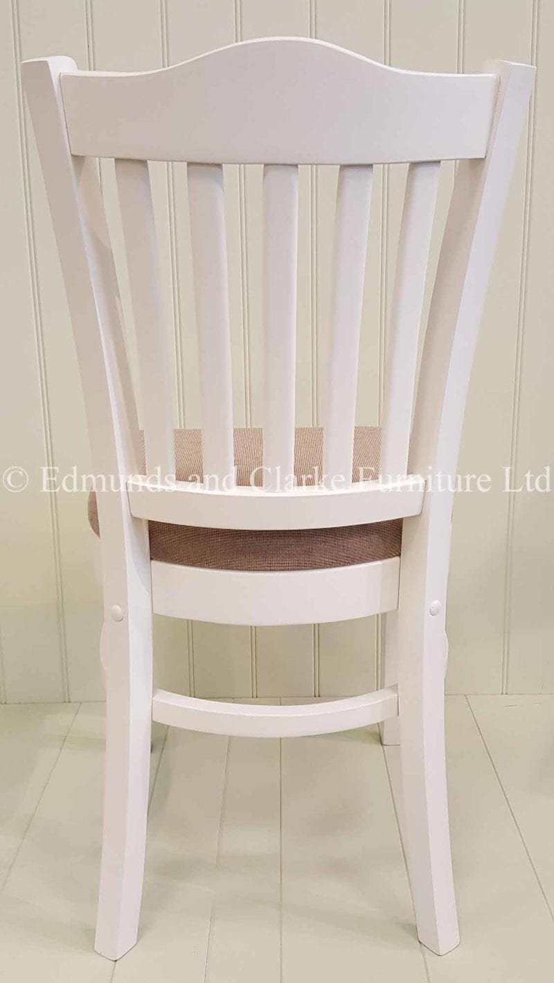 Edmunds Stamford dining chair with fabric seat painted white