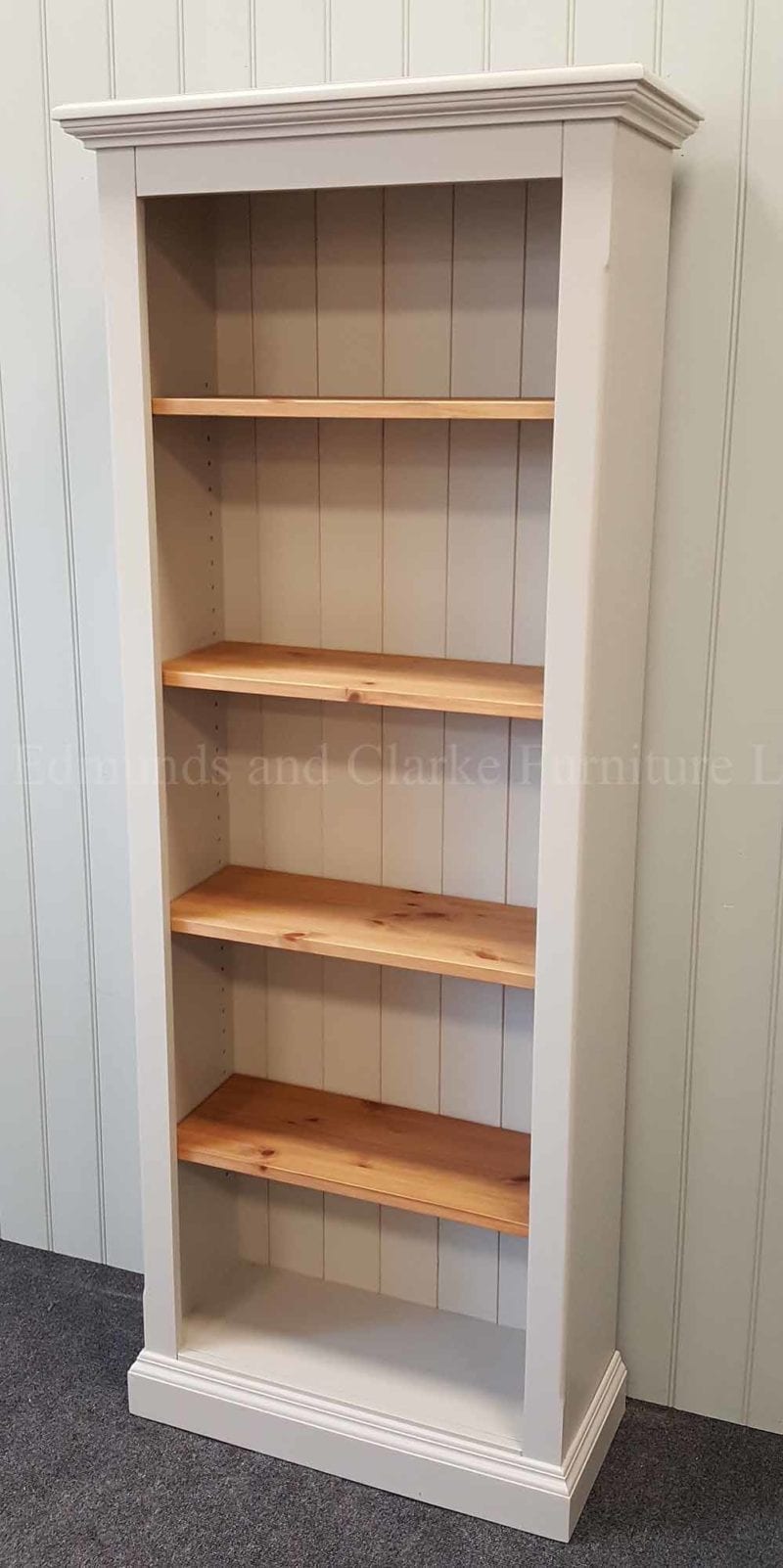 Painted bookcase with adjustable shelves