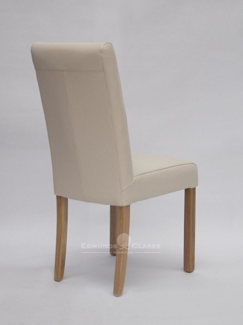 Mariana cream leather chair oak legs