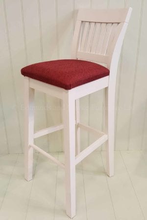 Edmunds Linden Bar Stool, image showing painted with fabric pad. perfect for breakfast bars or kitchen islands. over 100 fabrics to choose from and 10 edmunds colours