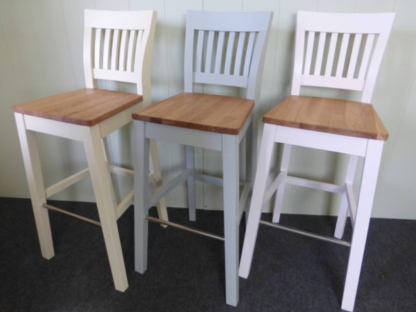 Linden breakfast bar stools painted in achoice of colours