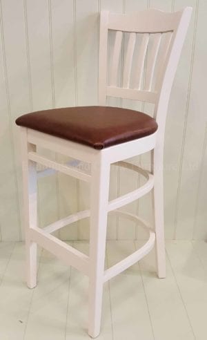 Edmunds Painted Stamford Bar Stool. painted with faux leather seat pad . ideal for kitchen island or breakfast bar