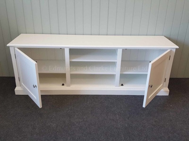 Edmunds 6 feet Tv entertainment unit painted white all over