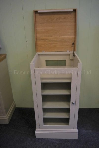record player glazed hifi cabinet with lift up lid, choice of colours available