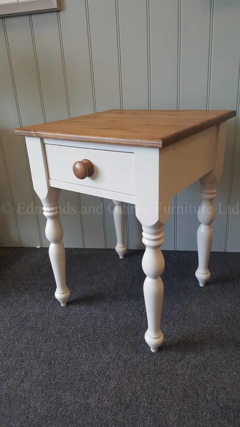 Lamp table painted with choice of colours, tops, and handles