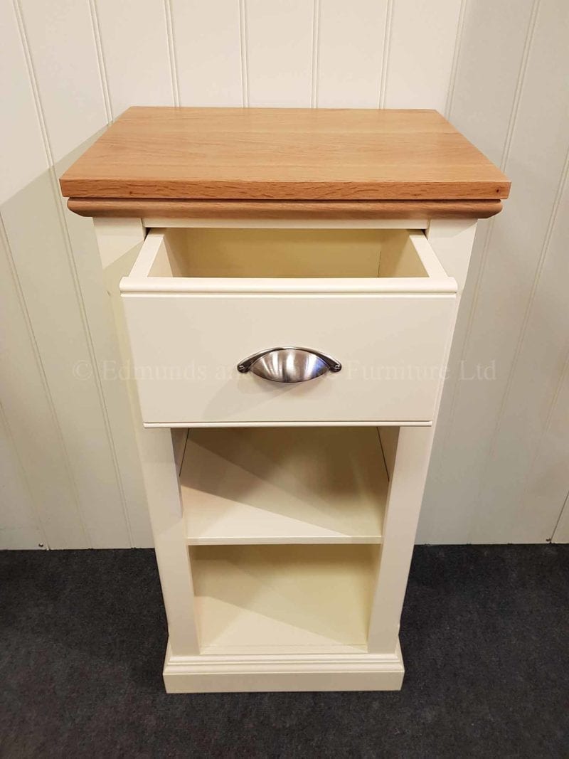 Painted bookcase with drawer above narrow can be made to measure