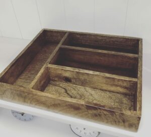 Country Kitchen style cutlery tray wooden