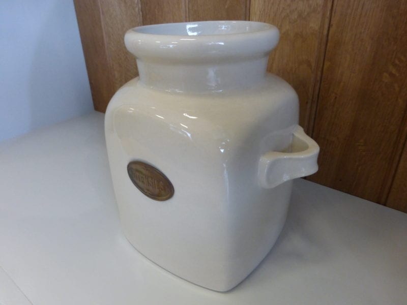 Utensil Jar side view of cream ceramic jar