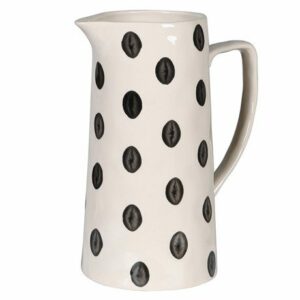 Jyy116 spotty water jug, cream with black spots