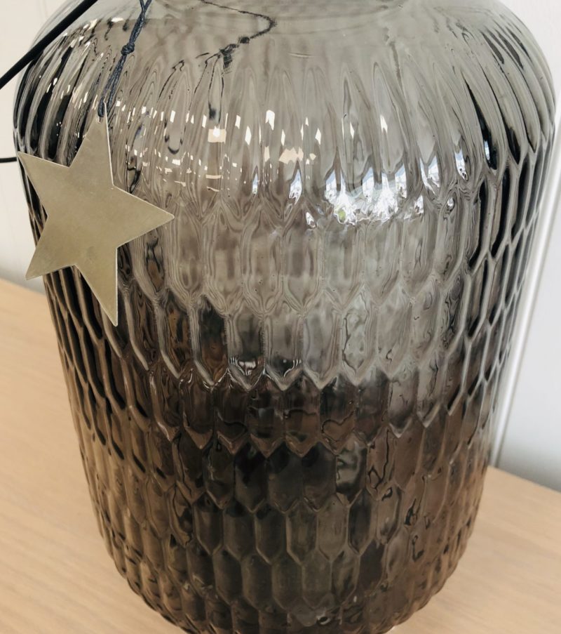 Large star grey vase jar