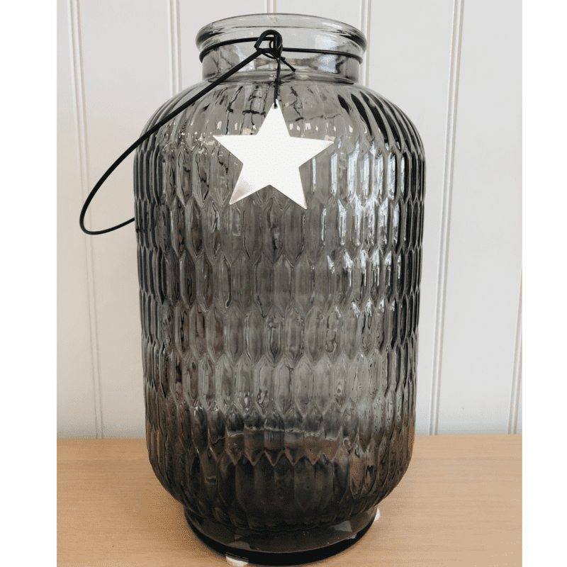 Large star vase grey