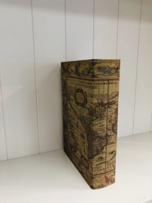 Woven world map book box