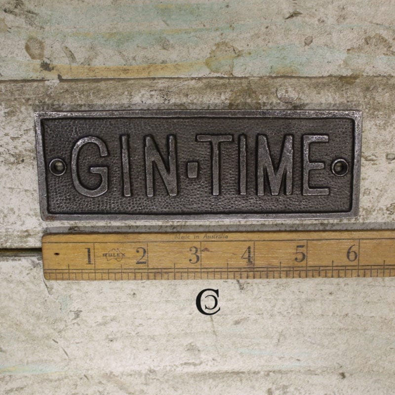 Gin Time Plaque Iron