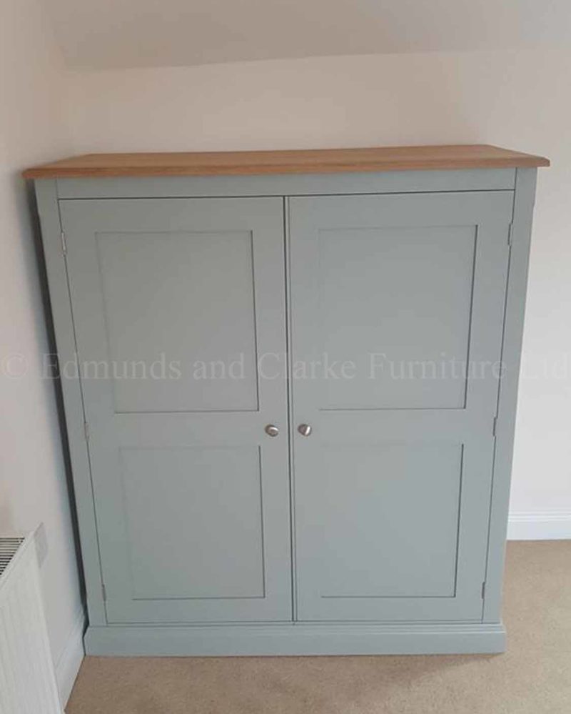 Bespoke low eaves two door wardrobe painted with choice of colours oak and pine top available
