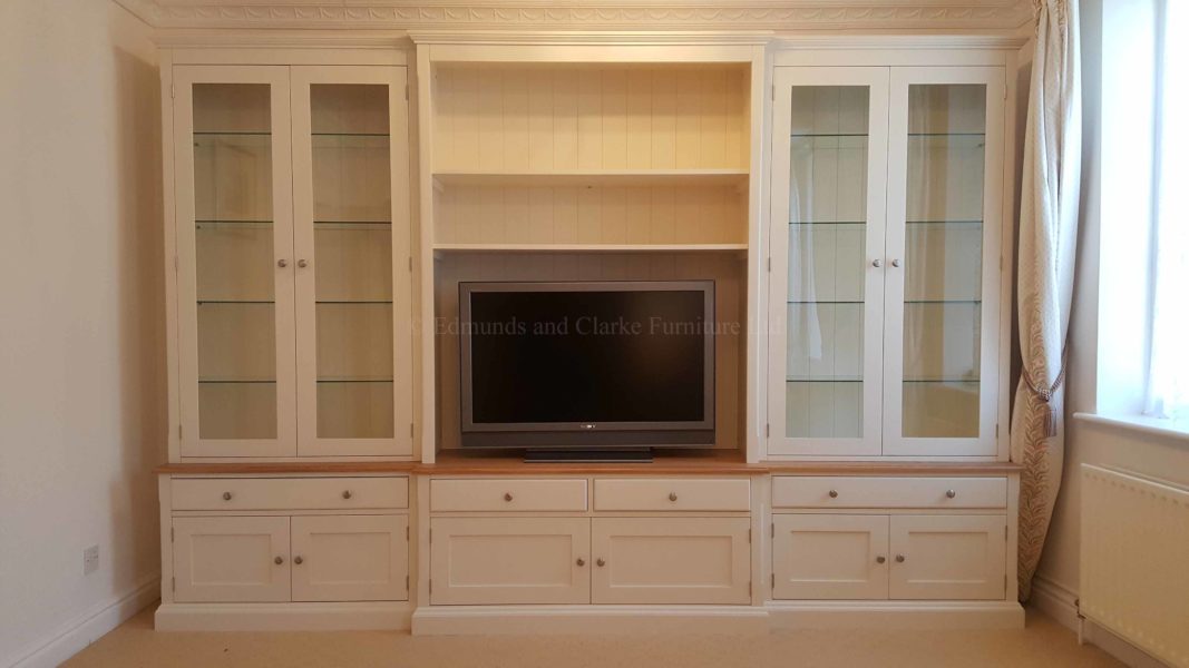 Bespoke painted breakfront television cabinet